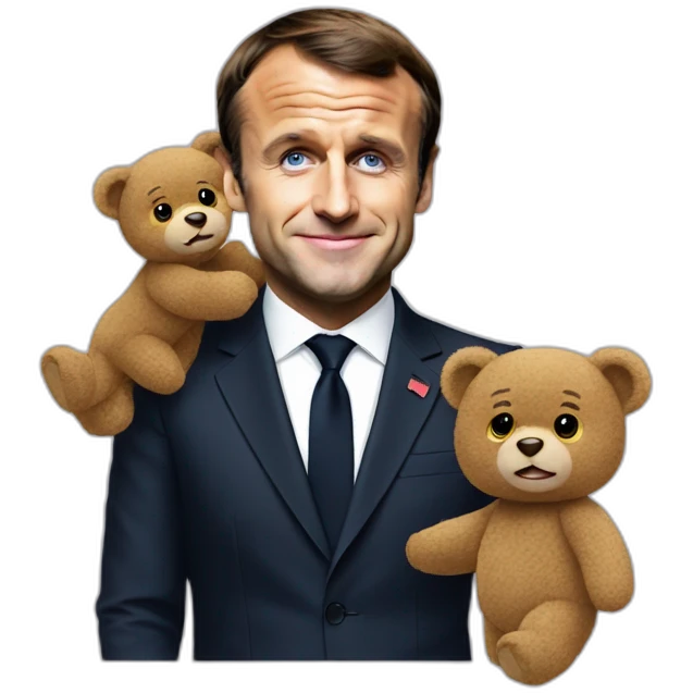 Emmanuel Macron as a Teddy bear emoji