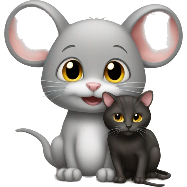 Mouse with cat emoji