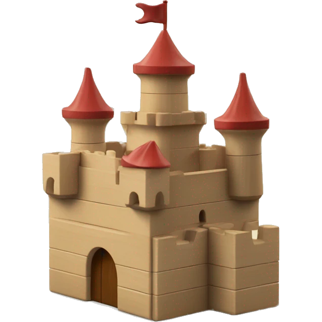 Classic wooden toy blocks built into a castle  emoji