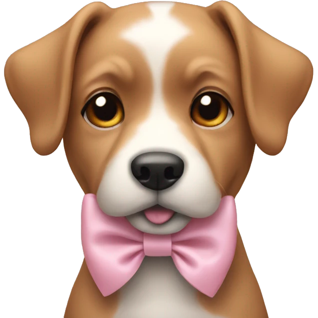 dog with a light pink bow emoji