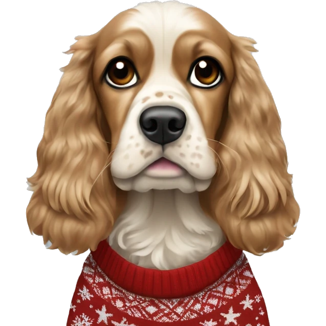cocker spaniel in christmas jumper  emoji