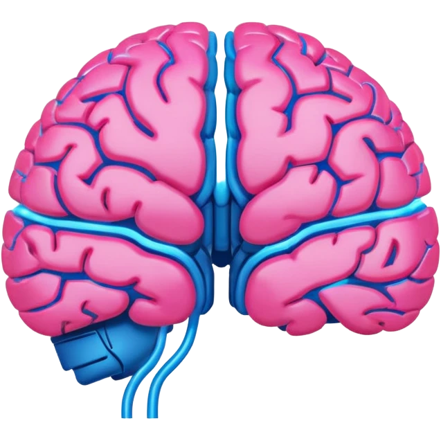 glowing neon brain emoji