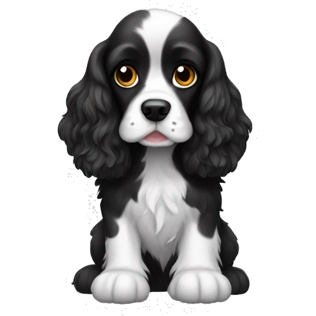 black and white cocker spaniel emoji