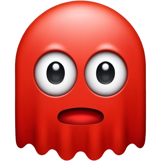 Red Pacman ghost character with big eyes emoji