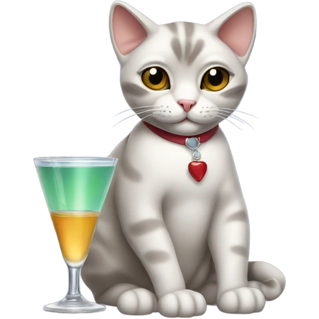 Cat with martini  emoji