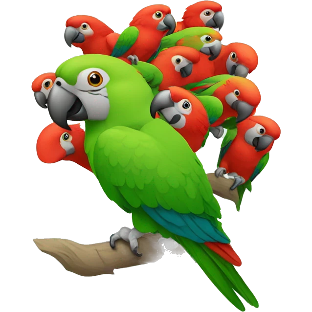 Parrot with 8 heads  emoji