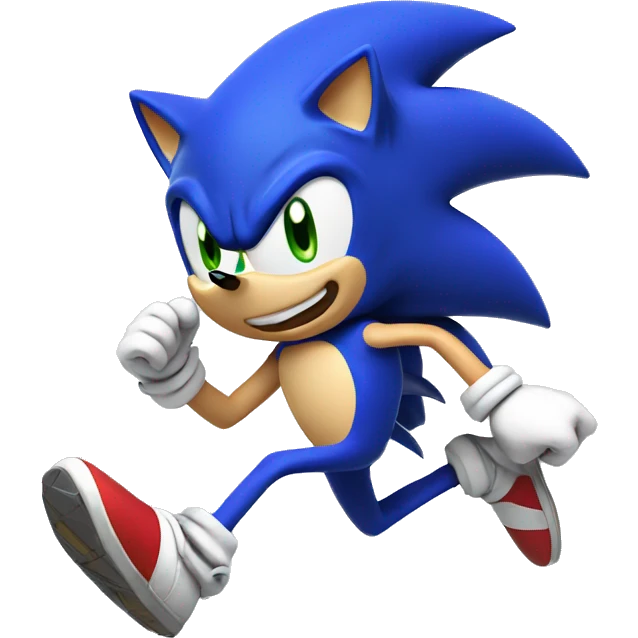 Sonic running fast emoji