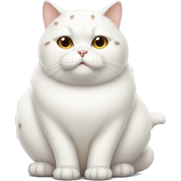 Fat white cat with brown spots emoji
