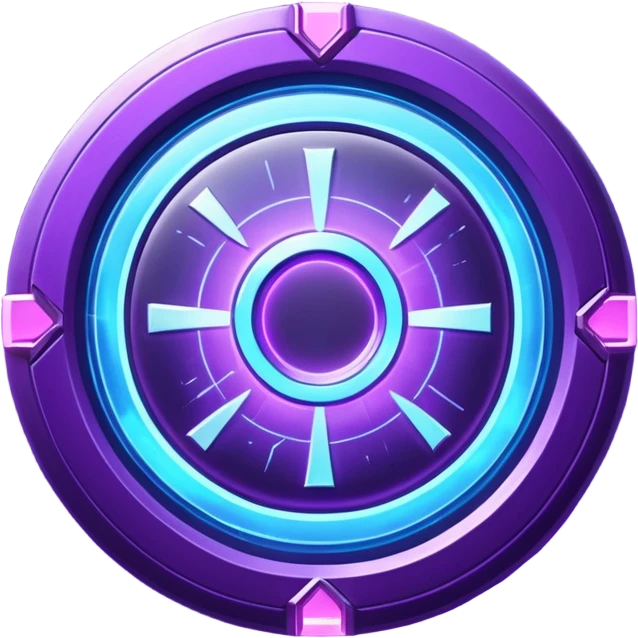 Futuristic glowing portal badge icon, circular emblem, neon blue and purple energy ring, subtle particles and light cracks, Level 01 text, sci-fi web3 game UI style, high detail, centered, dark background, 3D game asset, sharp and minimal emoji