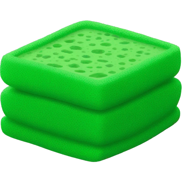 green flat square dish sponge emoji