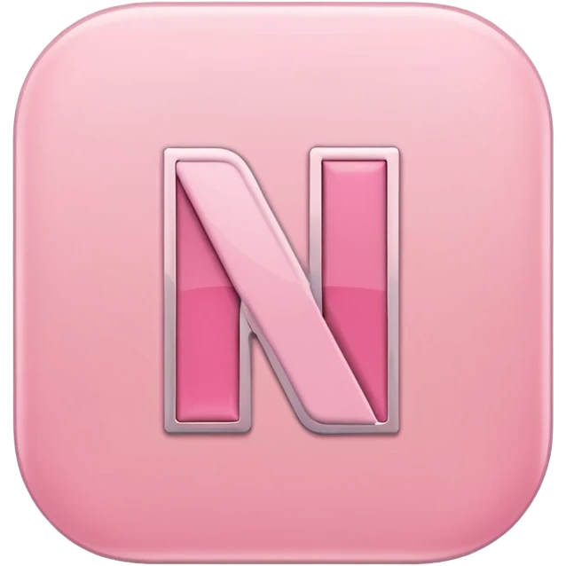Netflix aesthetic "N" logo in pastel pink emoji