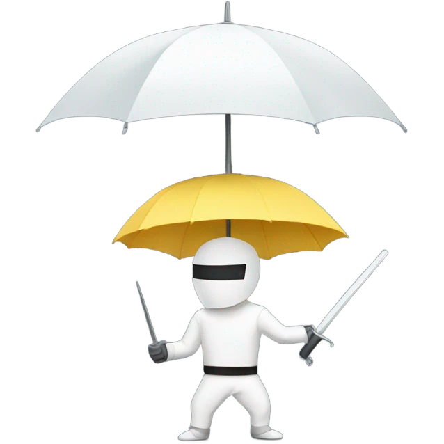 Fencing with an umbrella emoji