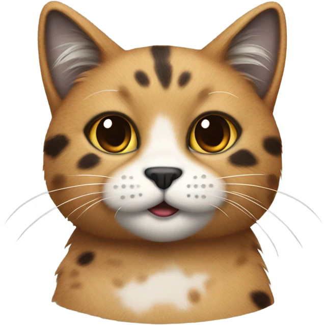 Furry brown and black speckled cat emoji