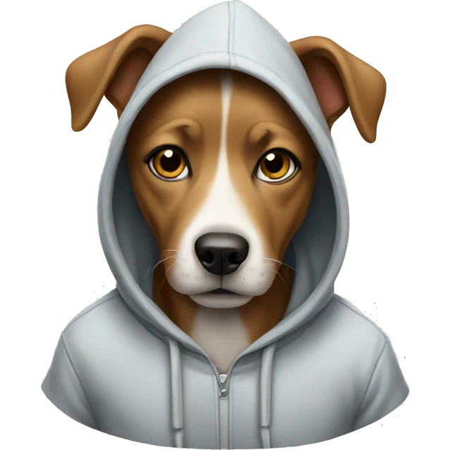 Dog wearing a hoodie emoji