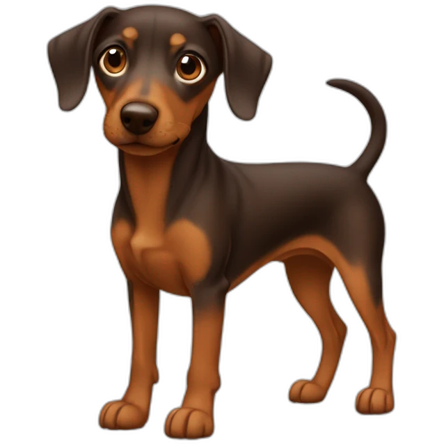 Dashound + Pinscher all brown emoji | AI Emoji Generator
