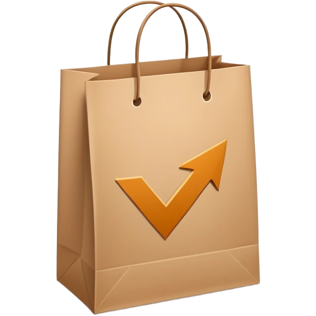 A shopping bag with a return arrow symbol, representing a return policy emoji