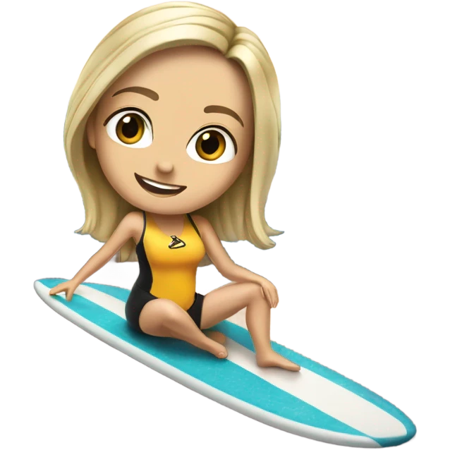 Lily Barton on surf board emoji
