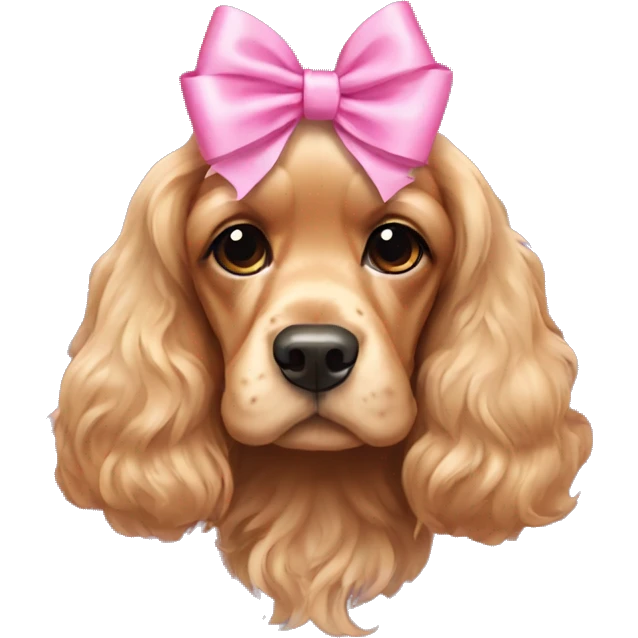 Cocker spaniel with a pink bow emoji