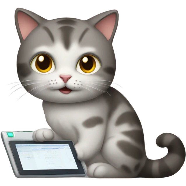 cat doing programming emoji