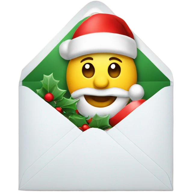 Card that says merry Christmas with envelope  emoji