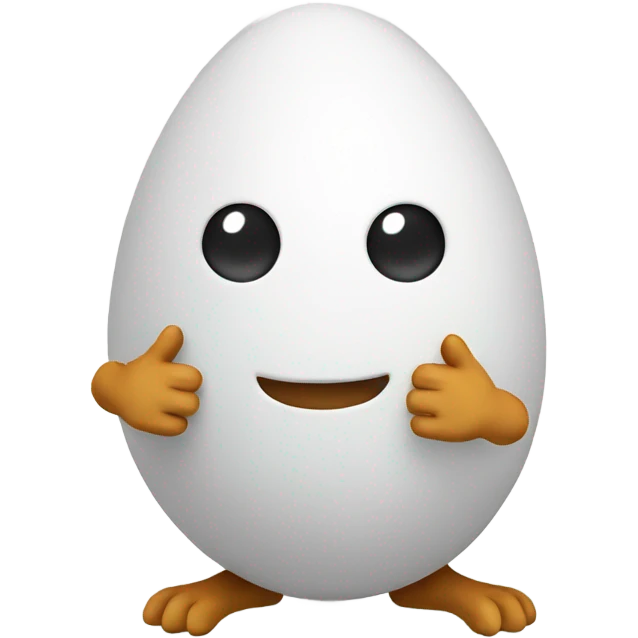 Egg with limbs emoji