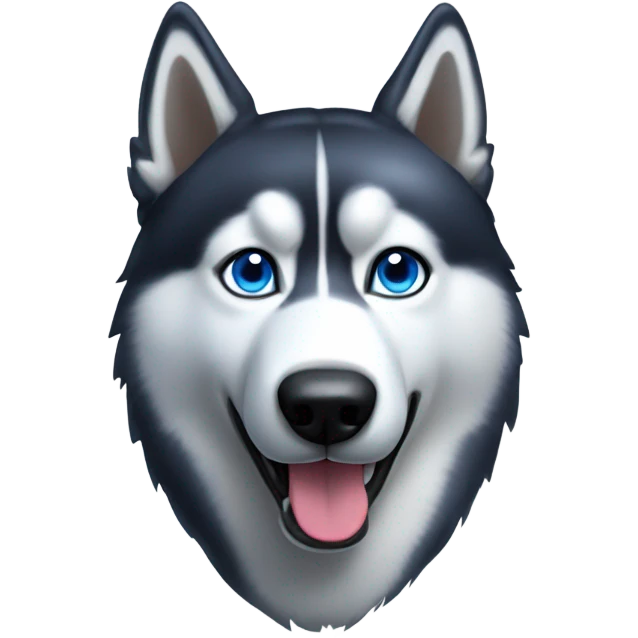 Husky negro con ojos azules emoji