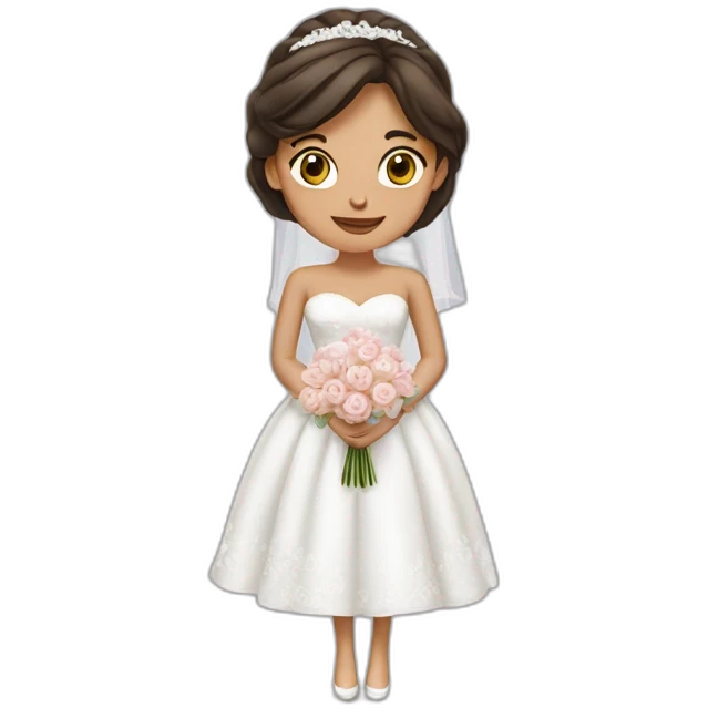 Fille brune mariage emoji