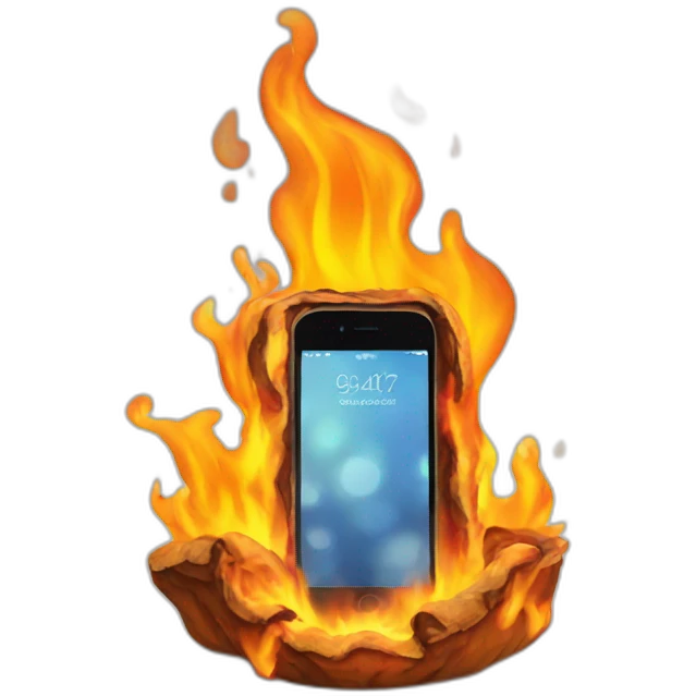 burning iphone emoji