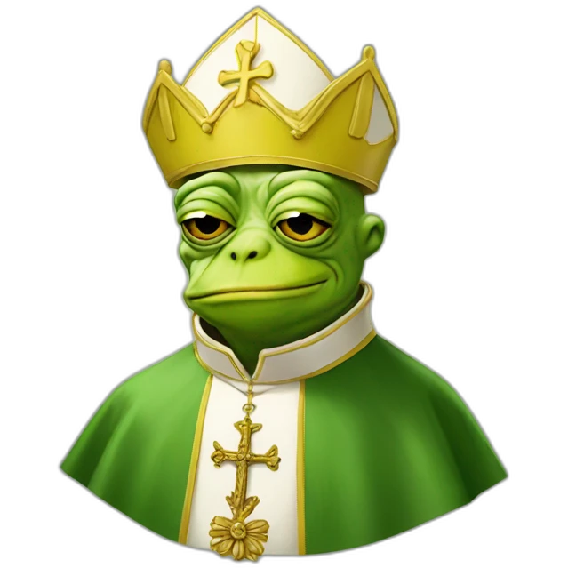 pope Pepe frog yellow emoji
