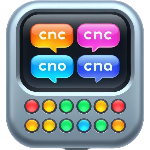 Chat bubble with CNC controller inside emoji