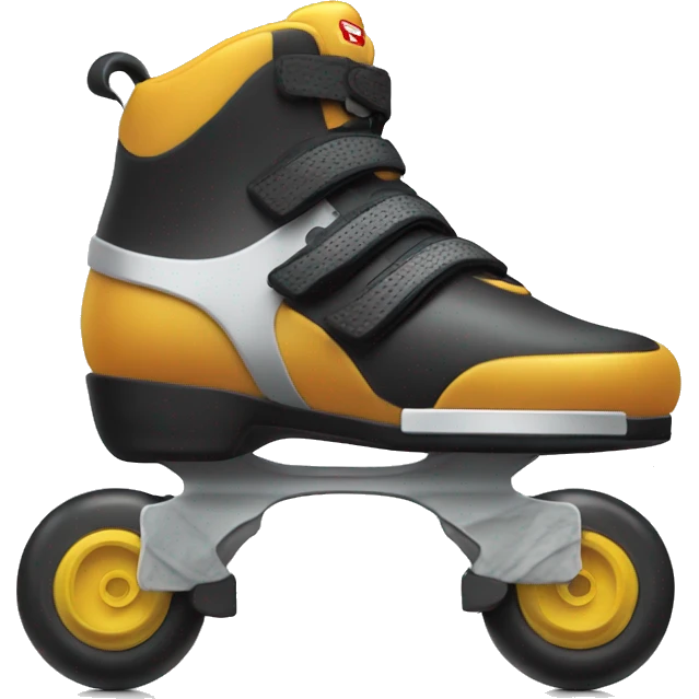 Rollerblade in line with wheels in focus emoji