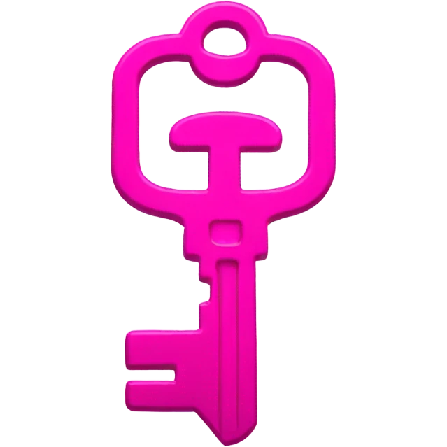 A pink key emoji