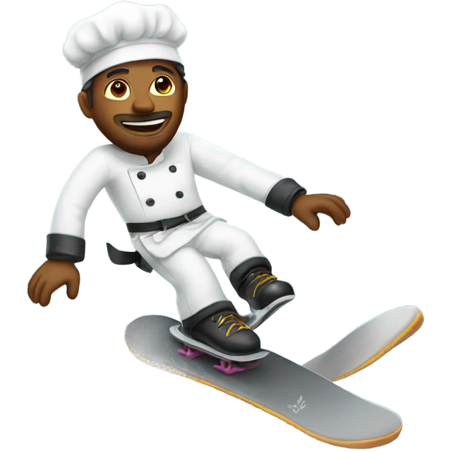 A chef Snowboarding  emoji
