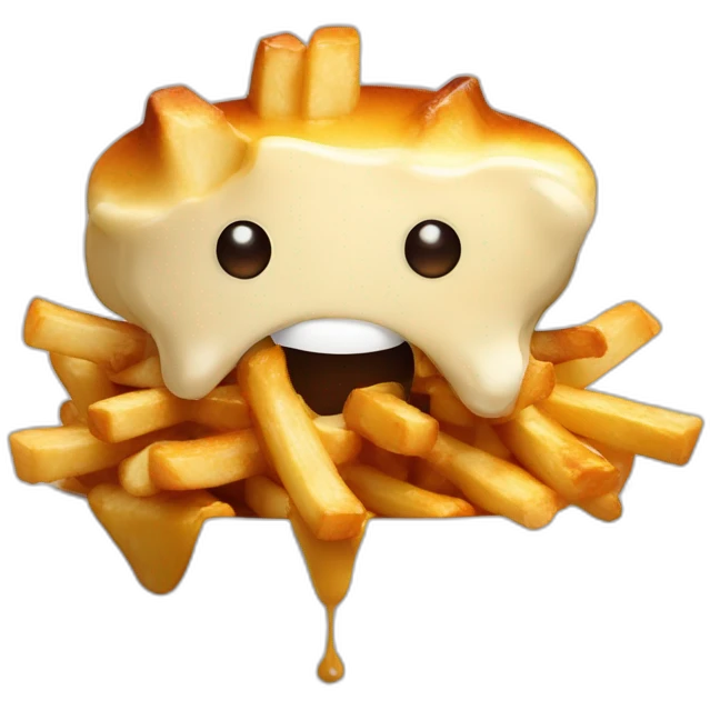Poutine qui mange une poutine emoji