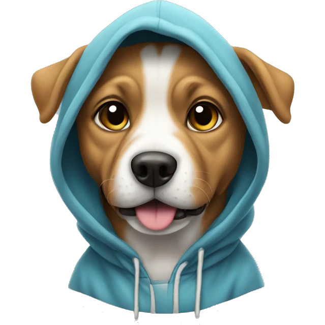 Dog wearing hoodie emoji
