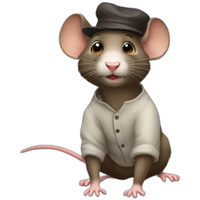 Raton laveur sur un rat emoji
