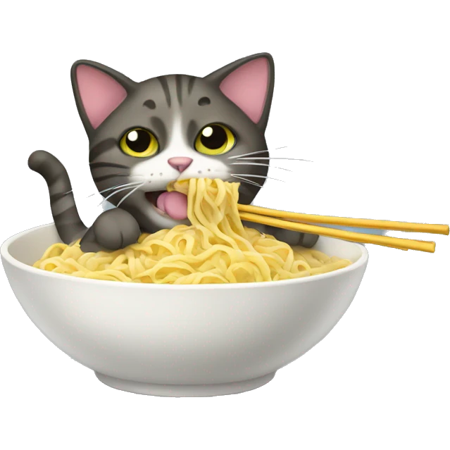 Cat eat noodles  emoji