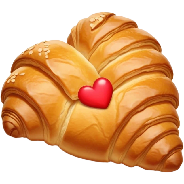 croissant with a heart emoji