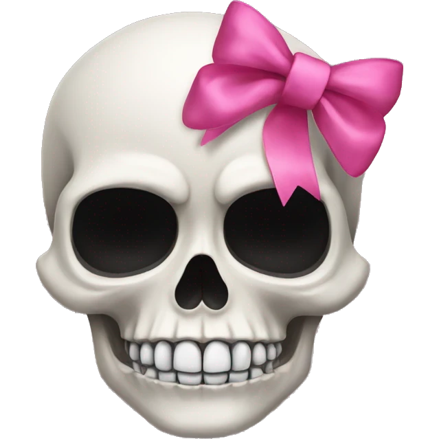 Skull with a pink bow emoji