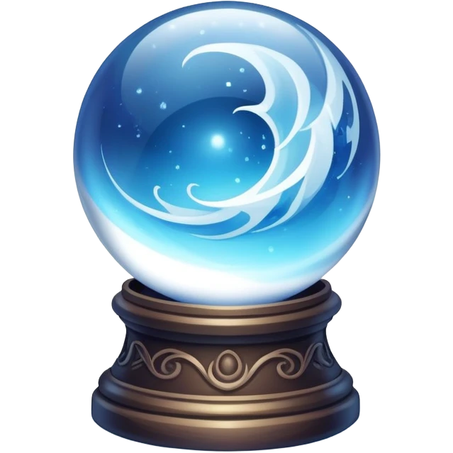 A mystical blue crystal ball scrying orb with swirling magic inside emoji