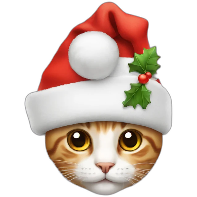 cat with chrisymas hat emoji