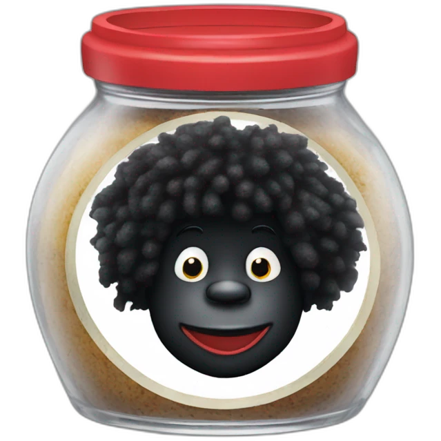 Golliwog on a jar label emoji