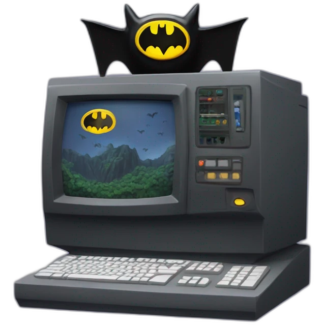 The bat cave computer emoji