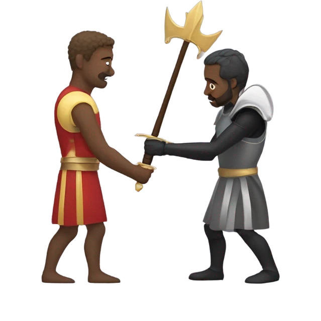 Man knighting another man champion emoji