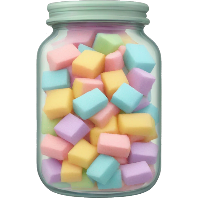 A jar filled with pastel sugar emoji