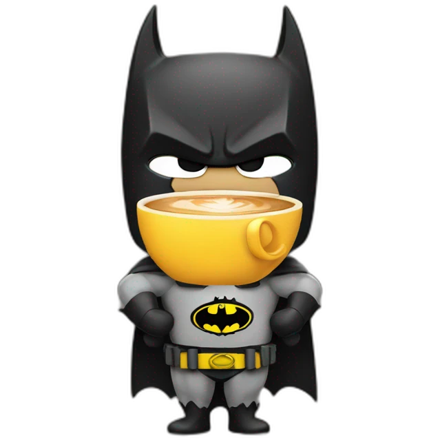 batman with cofee and sun emoji