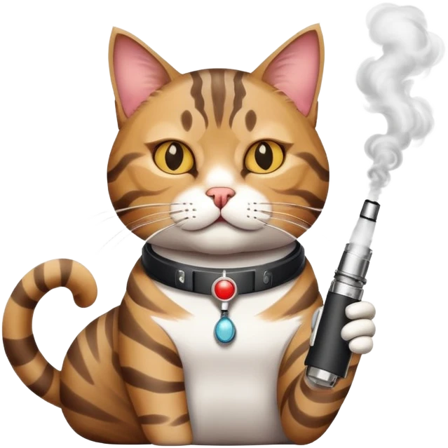 создай кота. который курит одноразки emoji