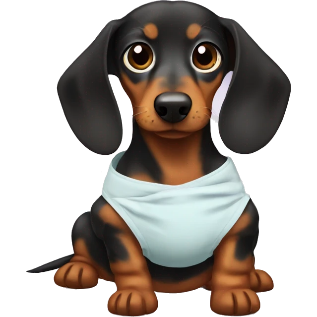 daschund in diaper emoji