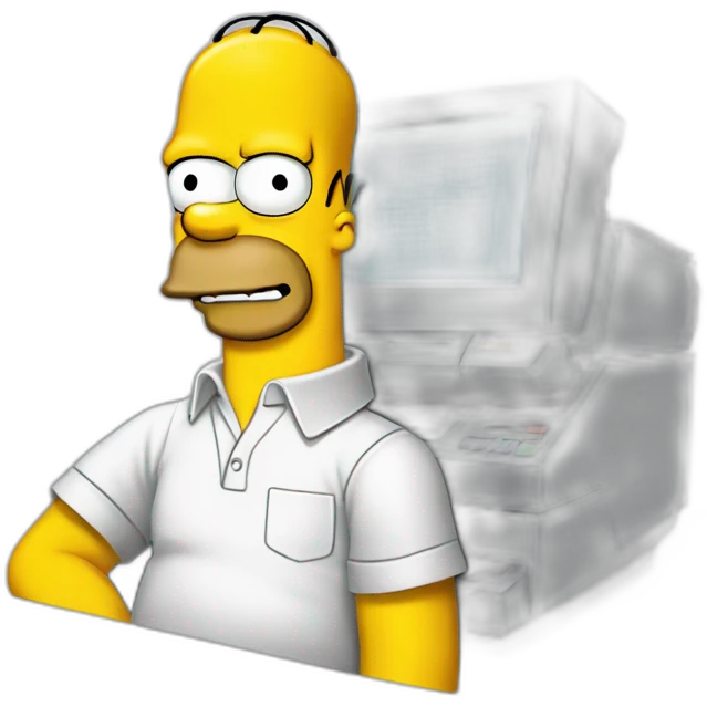 Homer Simpson with a photocopier emoji