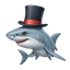 Shark with hat emoji